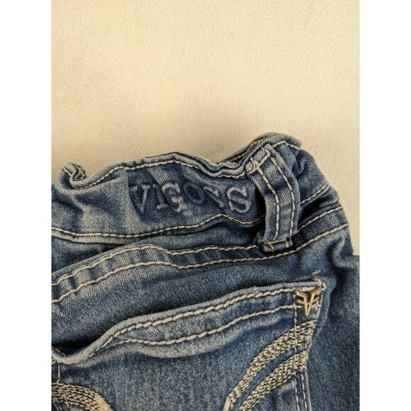 Girls Vigoss the Jagger Skinny Jeans Size 12 Distressed Patch Blue Denim - Picture 3 of 11